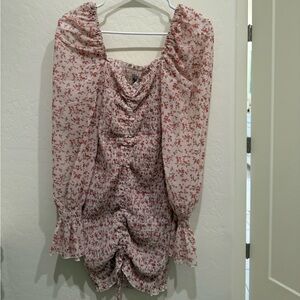 Princess Polly Pink Floral Ruched Blouse